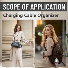 حقيبة تخزين شاحن محمول مقاوم للماء، جراب شفاف صلب صغير مزود بسحاب، منظم كابلات الشحن، ملحق سفر موفر للمساحة - متعدد الألوان - مشاهدة 8