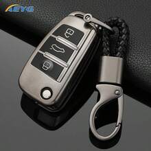 TPU金属灰汽车折叠钥匙扣保护套，适用于奥迪A3 8L 8P A4 B6 B7 B8 A6 C5 C6 4F RS3 Q3 Q7 TT 8L 8V S3钥匙链保护套配件 - 奧迪C款 - 查看 4