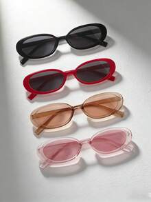 4 Pairs Fashionable Oval Eyeglasses Suitable For Teenagers - Multicolor - View 11