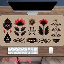 Alfombrilla de ratón/tapete de escritorio impreso en dos dimensiones con estilo bohemio y base de goma antideslizante, disponible en varios tamaños. Con elementos de diseño bohemio, es ideal tanto para uso en la oficina como para juegos. Hay disponibles múltiples estilos. - Multicolor - Ver 22