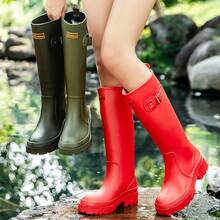 时尚简约高筒雨靴，女款 - 防水防滑，适合户外穿着和厨房工作，套穿式设计，春夏必备，伴娘礼物，房间/卧室装饰，海滩/旅行，男女皆宜，度假必备 - 彩色 - 查看 10