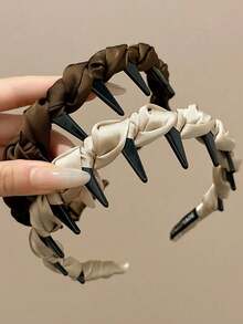 4pcs Elegant Woven Headbands, Satin Finish, Serrated Non-Slip Design, Suitable For Spring Strolls, Summer Dates, Commuting And Casual Outings, An Essential Magic Tool To Create A Dreamy, Refined Feminine Aura. - Multicolor - View 5