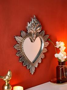 1pc Simple Sacred Heart Flame Shaped Decorative Hanging Ornament, Handmade Flame Heart Shaped Decor For Wall, Suitable For Religious Wall Decor, Home Living Room, Bedroom, Study Room Wall Decoration Or Photography Prop - Multicolor - View 11