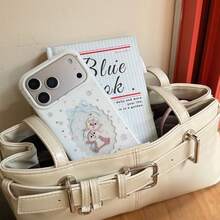 可爱双层闪光雪花白色松鼠手机壳，兼容苹果17 Pro Max、16 Pro Max、15 Pro、14、13，少女时尚手机保护套 - 白色 - 查看 7