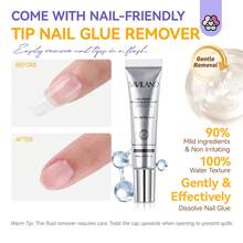 Saviland 10g Semi-Solid Nail Gel, Includes 10ml Quick Removal Liquid, Suitable For Nail Stickers, No UV Lamp Needed, Lasts 30 Days, Quick And Easy Removal, No Curing Required, Professional Nail Salon Home Use Tool Kit - 10g - View 5