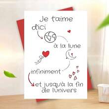 1 Thiệp Valentine kiểu Pháp "Thiệp tình yêu độc đáo - Nền trắng tinh khôi (Hình minh họa Trái đất và Mặt trăng), Thiệp tình yêu dịu dàng kèm phong bì, Bên trong để trống để viết lời nhắn cá nhân, Món quà lãng mạn hoàn hảo dành cho người yêu, Lý tưởng để bày tỏ tình cảm vô bờ bến, Thiệp duyên dáng kết hợp thiết kế tinh nghịch và sự ấm áp chân thành." - Nhiều màu - Xem 10