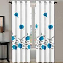 Reylox 6-Piece Gray White Striped Window Curtain Collection | Moisture-Wicking Easy-Care Drapes, Ideal For Farmhouse, Dorm & RV Spaces - Grey - View 1
