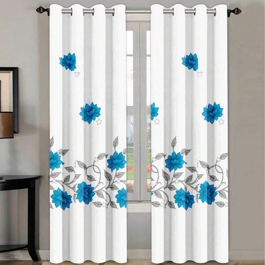 Reylox 6-Piece Gray White Striped Window Curtain Collection | Moisture-Wicking Easy-Care Drapes, Ideal For Farmhouse, Dorm & RV Spaces - Grey - View 1
