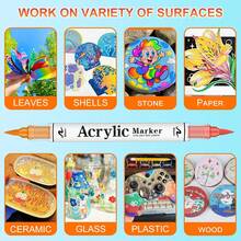 168 Colors Acrylic Paint Pens Marker, 84Pcs, Dual Tips Dual Color Acrylic Paint Pen Markers With Brush Tip, Premium Paint Markers For Rock Painting,Wood,Fabric,Glass,Canvas,Stone,DIY - Sets - View 8