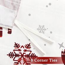 Juego de Funda de edredón de Navidad, tamaño King, diseño de Renos navideños, Suave y Transpirable, Juego de Ropa de Cama Bohemio para decoración navideña (King, 104 x 90 Pulgadas) - Rojo - Ver 4