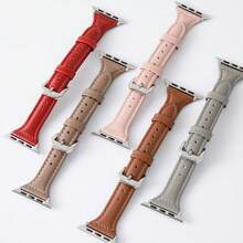 Leather Slim Strap Compatible With Apple Watch Band 49mm 44mm 40mm 41mm 45mm 38mm 42mm 49mm 44 45 Series 11 10 9 8 7 SE 6 5 4 3 2 1 Ultra 3 2 Women Bracelet - Multicolor - View 10