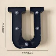 1 buah Lampu Dekoratif Huruf & Angka Hitam & Emas, Cocok untuk Acara Keluarga, Ulang Tahun, Lamaran, Pernikahan, Penggunaan Dalam/Luar Ruangan, Untuk Dewasa & Anak-anak, Desain Huruf Kreatif [Baterai Tidak Termasuk] - Lampu huruf - View 22