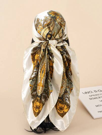 1 chiếc khăn quàng cổ/khăn bandana in họa tiết dài 90cm, phụ kiện thời trang nữ phù hợp cho mọi mùa, đi biển, sinh hoạt hàng ngày, giúp tô điểm thêm phong cách cho diện mạo của bạn.