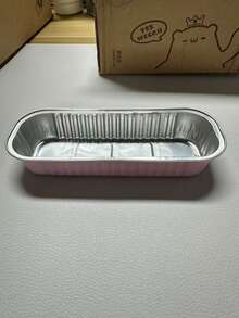 1/5/10个装一次性铝箔迷你蛋糕模具，带盖 - 长方形烘焙模具，适用于制作松饼/迷你面包，耐热密封盖，保鲜效果好，是餐厅/餐车/面包店/家庭烘焙及外卖包装的理想之选 - 彩色 - 查看 12