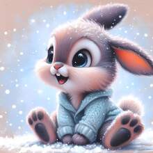 1套[11.8*11.8英寸/15.7*15.7英寸] 5D亚克力钻石画套装，可爱兔子图案，适合成人初学者DIY马赛克钻石画，全钻手工DIY钻石画，可装饰客厅、卧室、办公室墙面，是馈赠亲朋好友的绝佳礼物 - 彩色 - 查看 8