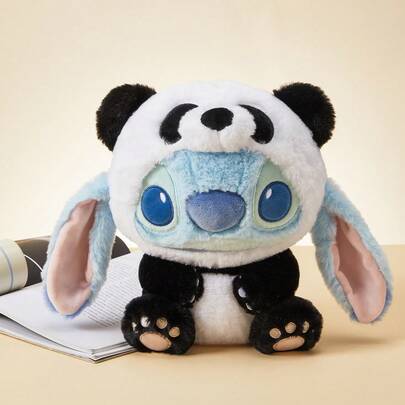 Miniso Stitch Series Panda Cosplay Medium Plush Doll:Soft Skin-Friendly Material, Detailed Paw Print Decoration, Desktop Ornament & Gift Doll (1 PC)