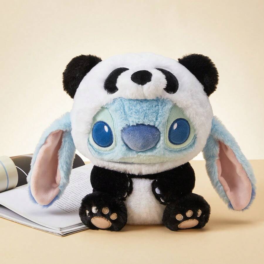 Miniso 史迪奇系列熊猫角色扮演中号毛绒玩偶：柔软亲肤材质，精致爪印装饰，桌面摆件及礼品玩偶（1个） - 彩色 - 查看 1