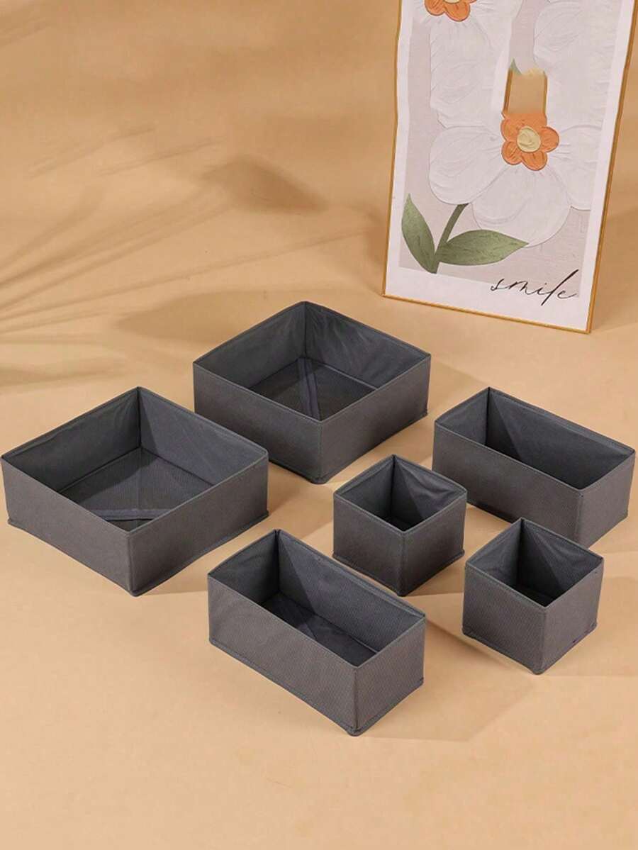 Set de cutii de depozitare pentru mai multe piese - Cutie pliabilă pentru depozitarea lenjeriei intime, Set de cutii pentru depozitarea hainelor, Cutii de depozitare din carton cu fund cu fermoar, Cutii de depozitare minimaliste în culori solide pentru telecomandă în sufragerie, Lenjerie intimă și articole de dormitor, Diverse articole pentru baie, Decor pentru casă, Decor pentru dormitor, Cutii de depozitare elegante minimaliste în mai multe dimensiuni pentru diverse articole