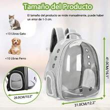 Mochila de Transporte para Mascotas Portátil de Viaje - Mochila Viaje para Gatos y Perros, Bolsa de Gato Espacial, Mochila Transportadora para Mascotas, con Ventana Transparente, 31*26*41 CM (Gris),37068275 - Azul menta - Ver 2