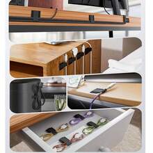 1/10/20pcsData Cable Organizing And Binding Tool, Household Wire Management Hook And Loop, Reusable Wire Fixing Device - Black - View 3