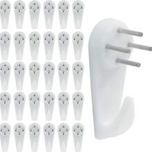 20pcs Invisible Wall Nails, Photo Frame Nails, Cross Stitch Nails, Wall Hooks, Non-Damaging Nails - White - View 2