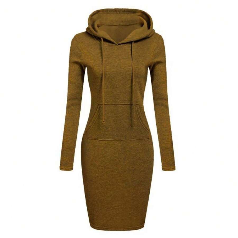 Women Sports Sweater Dresses - 棕色 - 查看 1