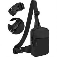 1pc Mini Sling Bag For Men, Waterproof Small Crossbody Bag Lightweight Everyday Carry Chest Bag For Travel Walk Sport (Black).School Tops/Home And Living New In/Gifts/School Essentials/Office Supplies/Outdoor Supplies/Organization And Storage/Christmas Ready/Christmas Gifts Idea - 黑色 - 查看 2