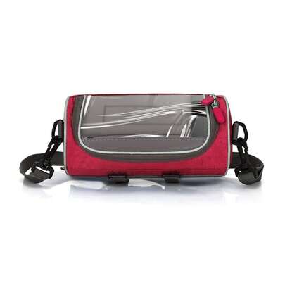 Bicycle Handlebar Bag With Touchscreen Phone Pocket, Multi-Purpose Shoulder Bag For Cycling And Travel, Rose Red, 1 Piece