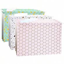 CharaVector Hanging File Folders for Filing Cabinet-Letter Size-with 1 5-Cut Adjustable Tabs 3 Colors Modern Flowers 12pcs Set-Assorted Unique Design Bright Beautiful Honeycomb - Panal - Ver 1