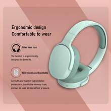 Over-Ear Wireless Bluetooth Headphones With ANC & HiFi Sound, 20-Hour Playtime Foldable Travel Headphones With Zero Pressure Memory Cotton Ear Cups & Bluetooth 5.1 | Studio-Grade, All-Day Wear, Travel Essential - 綠色 - 查看 10