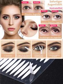 肤色隐形蕾丝双眼皮贴（便携卷装），自粘式设计，防水透气，蕾丝网格纹理，精致边缘，打造完全无痕的自然妆效。完美适用于单眼皮、眼睑下垂或不对称眼皮。便携卷装设计，方便日常化妆或旅行携带。价格实惠，是送给女性的理想圣诞礼物，必备化妆工具。 - 彩色 - 查看 6