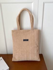 Nueva moda Bolso de hombro casual de gran capacidad para mujer - Caqui - Ver 8