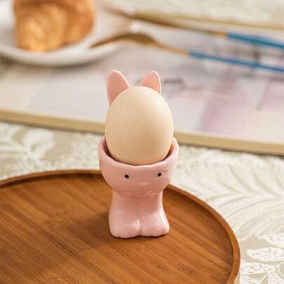 Hueveras de cerámica con forma de conejito de Pascua, figuras creativas de primavera, centro de mesa para el desayuno, la fiesta y la cena.