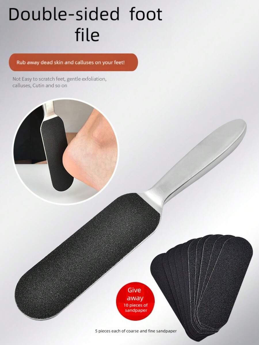 1pc Foot File Pumice Stone Dead Skin Removal Tool,Foot File, Foot Rasp, Heel Scraper, Foot File And Callus Remover, Foot Exfoliating Scrubber Double-Sided Foot Rubbing Board, Foot File And Foot Grinder