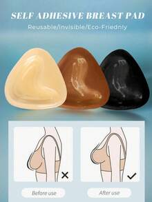 1对双面自粘胸垫，胸垫，可重复使用，隐形加厚胸垫，防水游泳适用