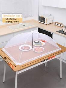 1个白色网状食物罩，可折叠可水洗，非常适合户外野餐、烧烤和聚会，食物罩，便携式网状食物罩，桌布防虫罩，野餐用品，便携式，适合家庭和户外使用，邮轮必备，度假必备 - 彩色 - 查看 13