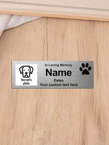 1pc Custom Engraved Dog Nameplate - Personalized Pet Id Tag With Paw Print Design,Customized Date, Name, And Photo,Gift For Dog & Cat Owners, Personalized Memorial Dog And Cat Badges, Shiny Finish,Personalized Keepsake For Dog & Cat Ashes - Multicolor - View 11