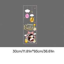 1 rouleau d'autocollants de fenêtre et de porte en verre pour Pâques pour centre commercial, décoration de boutique, décoration de lapin, salon, vitrine, adhésion électrostatique, autocollants de fenêtre créatifs, sans adhésif