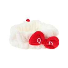 Miniso 1 chiếc băng đô nhung Hello Kitty: Chất liệu mềm mại và thân thiện với da, thiết kế co giãn, phù hợp để trang điểm, rửa mặt và chăm sóc da tại nhà. - Đỏ - Xem 4