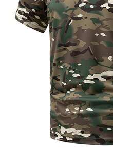 Men's Summer Breathable Mesh Camo Short Sleeve Sports T-Shirt, Outdoor Casual Running - Brown - View 2