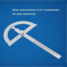 Goniómetro de Protractor de Acero Inoxidable Preciso con una Regla de 15 Cm para una Medición de ángulo Preciso Medidor de Buscador de ángulo de 80 * 120 Mm para Uso versátil: - 120150 mm - Ver 7