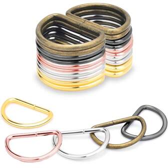 50 pièces Anneaux métalliques robustes, demi-cercle en alliage à usage multiple, convient pour les artisanats de tissage DIY, sacs à dos, portefeuilles, sacs à main, sangles de vêtements, ceintures, colliers pour animaux de compagnie, porte-clés, cordons (5 couleurs)