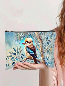 1pc Colorful Hummingbird/Bluebird Print Toiletry Bag, Durable Fade-Resistant Pouch, Portable Storage Bag, Student Pencil Case, Toiletry Bag, Pencil Case Travel Bag, Snack Bag Multi-Function Bag, Double-Sided Printing Toiletries Bag Travel Toiletry Bag Wash Bag Shower Bag Large Capacity For Women Packing Cubes Travel Essential Cruise Essentials Holiday Essential - Multicolor - View 2