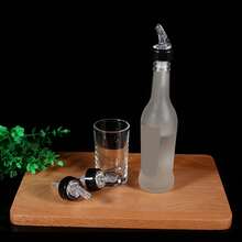 Plastic Measured Liquor Spirit Pourer Free Flow Wine Bottle Pour Spout Stopper Transparent - Blanco y Negro - Ver 4