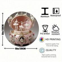 Elegant Ballet Music Box Decor With Swan & Roses - 2D Wall Art Tin Painting Gift For Ballet Lovers, Birthday, Home Dec - 彩色 - 查看 6