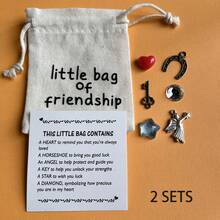 1/2/5 件套友谊小袋配件礼品，友谊纪念品，送给远方朋友的礼物，表达思念之情 - 彩色 - 查看 12