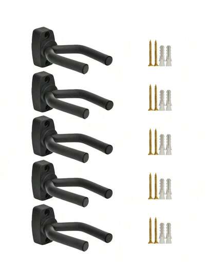 6/5/4/3/2/1 Pcs Guitar Wall Mount Hanger, 4pcs Guitar Holder Wall Mounted Display Rack With Screws - Easy Installation - Fits Various Size Guitars, Bass, Mandolin, Banjo, Ukulele