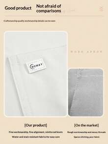 男女通用半身调酒围裙，超柔软防水半身围裙，防水、防污、耐用、弹力柔软，适用于厨房烹饪、餐厅、咖啡馆等多种场合。 - 白色 - 查看 4