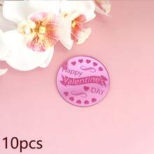 5 piezas/10 piezas/20 piezas Toppers de cupcake en forma de corazón de acrílico dorado con "Feliz Día de San Valentín", adecuados para el Día de San Valentín, fiestas de boda, decoración de pasteles y postres DIY - Multicolor - Ver 16