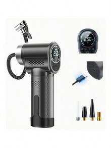 Tire Inflator Portable Air Compressor, 150PSI Portable Air Pump For Car Tires, Cordless Tire Inflator With Digital Pressure Gauge, Black And Grey - Black - View 9